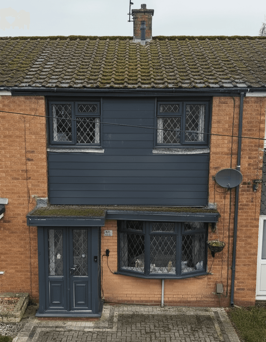 Moss-covered roof before cleaning