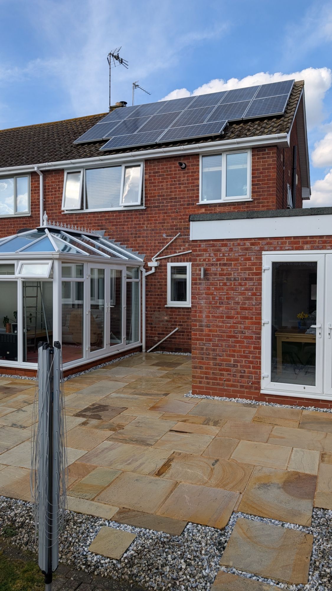 Sandstone patio pressure washed — patio and path cleaning Yorkshire